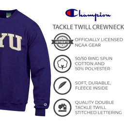 NYU Violets Adult Tackle Twill Crewneck - Purple