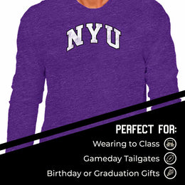 NYU Violets NCAA MVP Adult Long-Sleeve Shirt - Purple