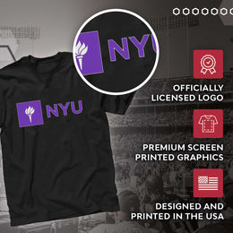 NYU Violets NCAA Adult Gameday Cotton T-Shirt - Black