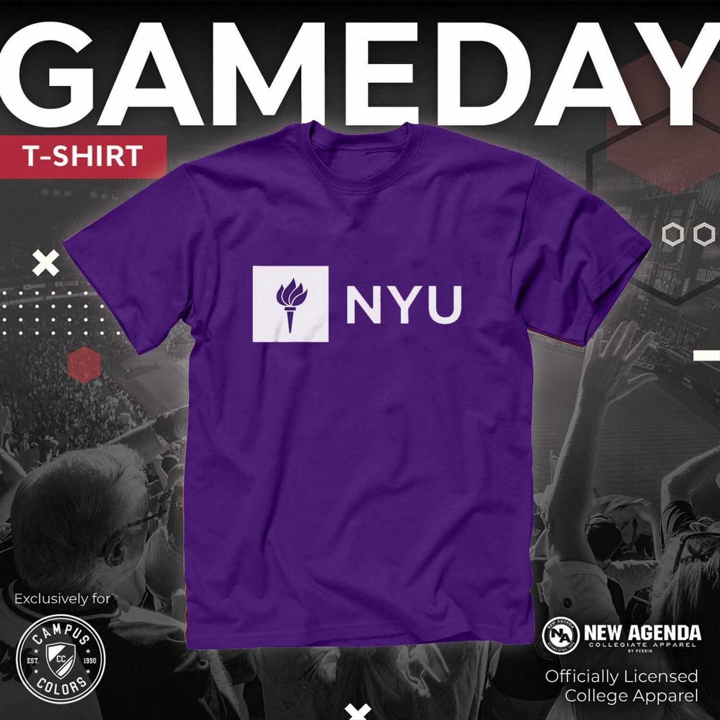 NYU Violets Adult Arch & Logo Soft Style Gameday T-Shirt - Purple