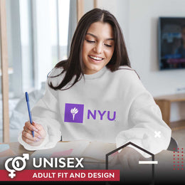 NYU Violets Adult Arch & Logo Soft Style Gameday Crewneck Sweatshirt - White