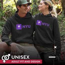 NYU Violets Adult Arch & Logo Soft Style Gameday Hooded Sweatshirt - Black