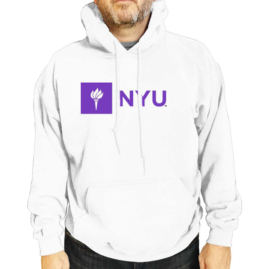 NYU Violets Adult Arch & Logo Soft Style Gameday Hooded Sweatshirt - White