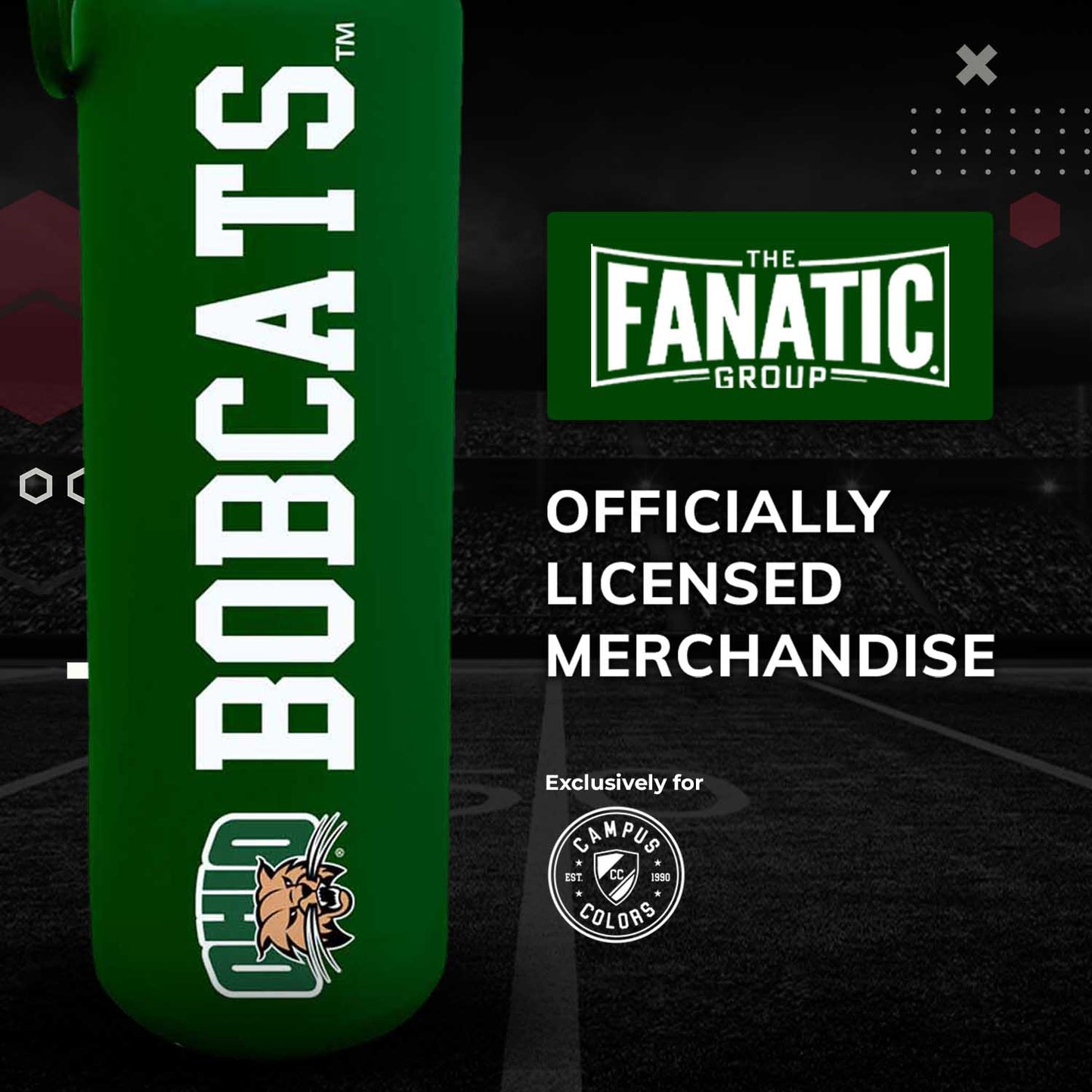 Ohio Bobcats NCAA Stainless Steel Water Bottle - Green