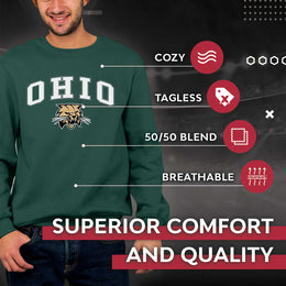 Ohio Bobcats Adult Arch & Logo Soft Style Gameday Crewneck Sweatshirt - Green