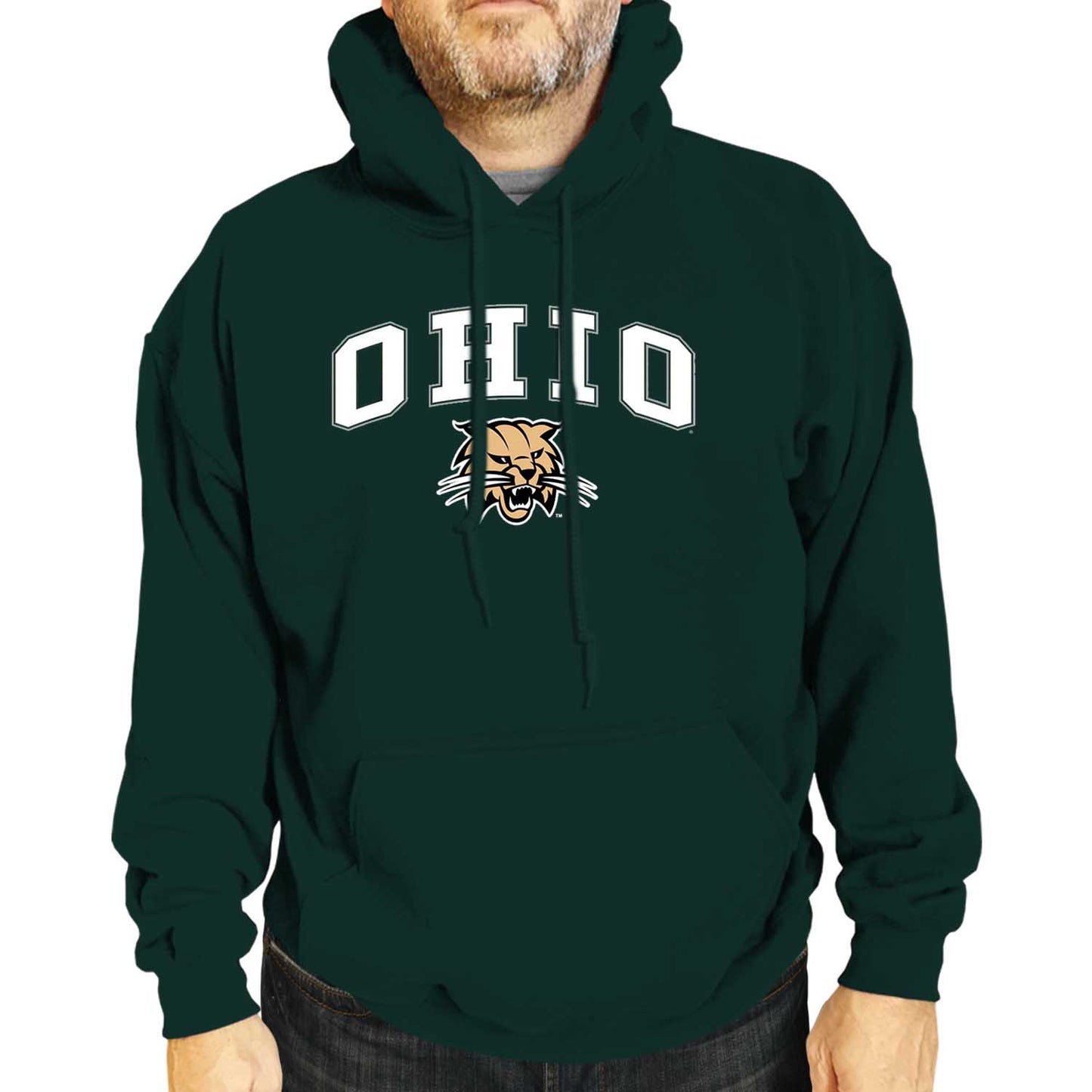 Ohio Bobcats Adult Arch & Logo Soft Style Gameday Hooded Sweatshirt - Green