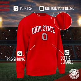 Ohio State Buckeyes Adult Arch & Logo Soft Style Gameday Crewneck Sweatshirt - Red