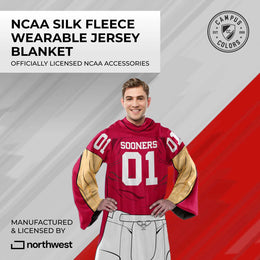 Oklahoma Sooners NCAA Team Wearable Blanket with Sleeves - Crimson