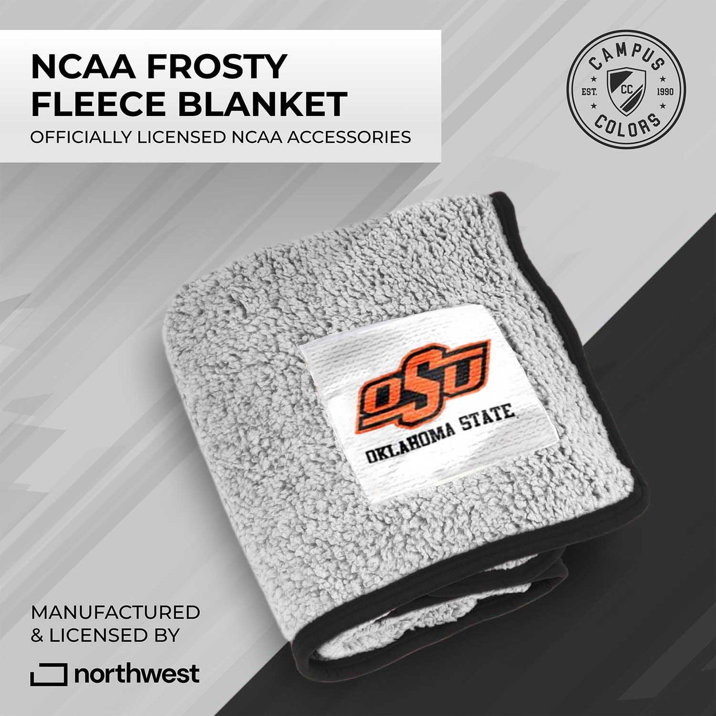 Oklahoma State Cowboys NCAA Silk Sherpa College Throw Blanket - Texas Orange