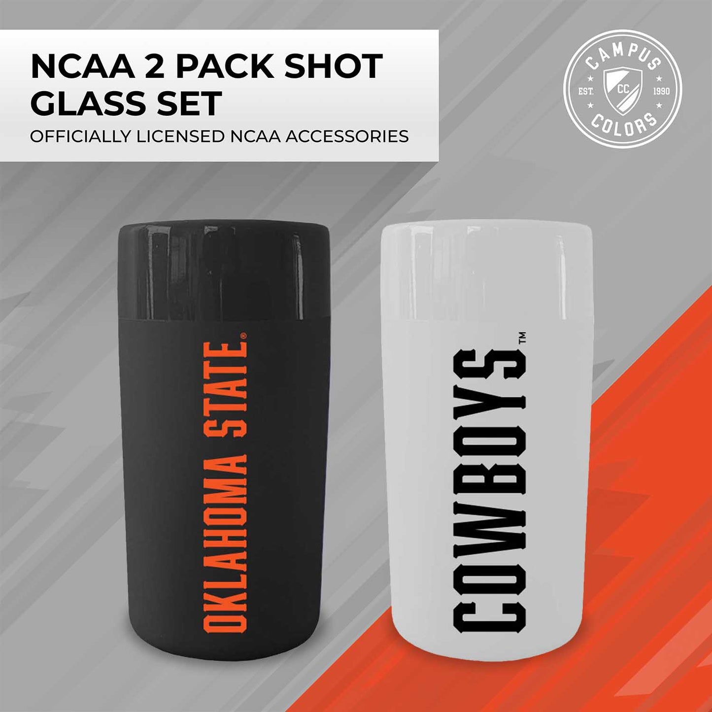 Oklahoma State Cowboys College and University 2-Pack Shot Glasses - Team Color