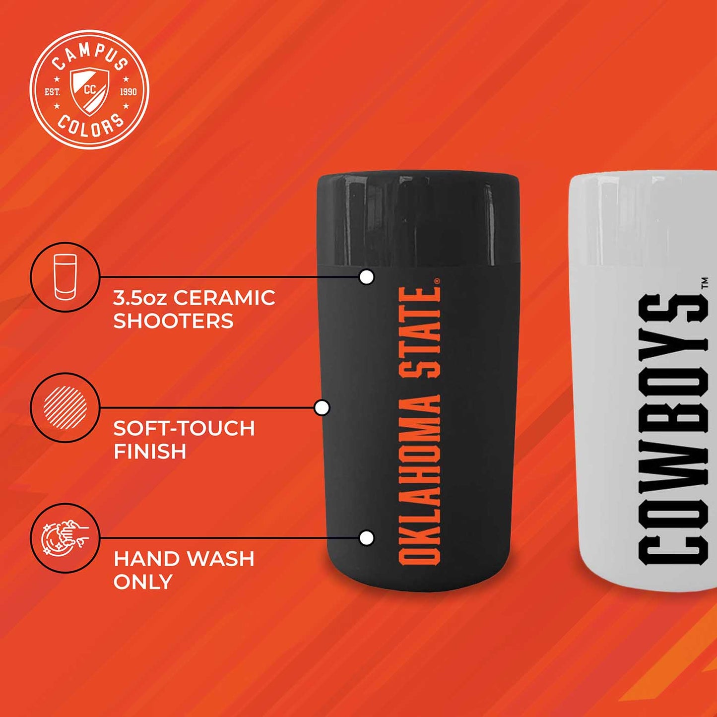 Oklahoma State Cowboys College and University 2-Pack Shot Glasses - Team Color