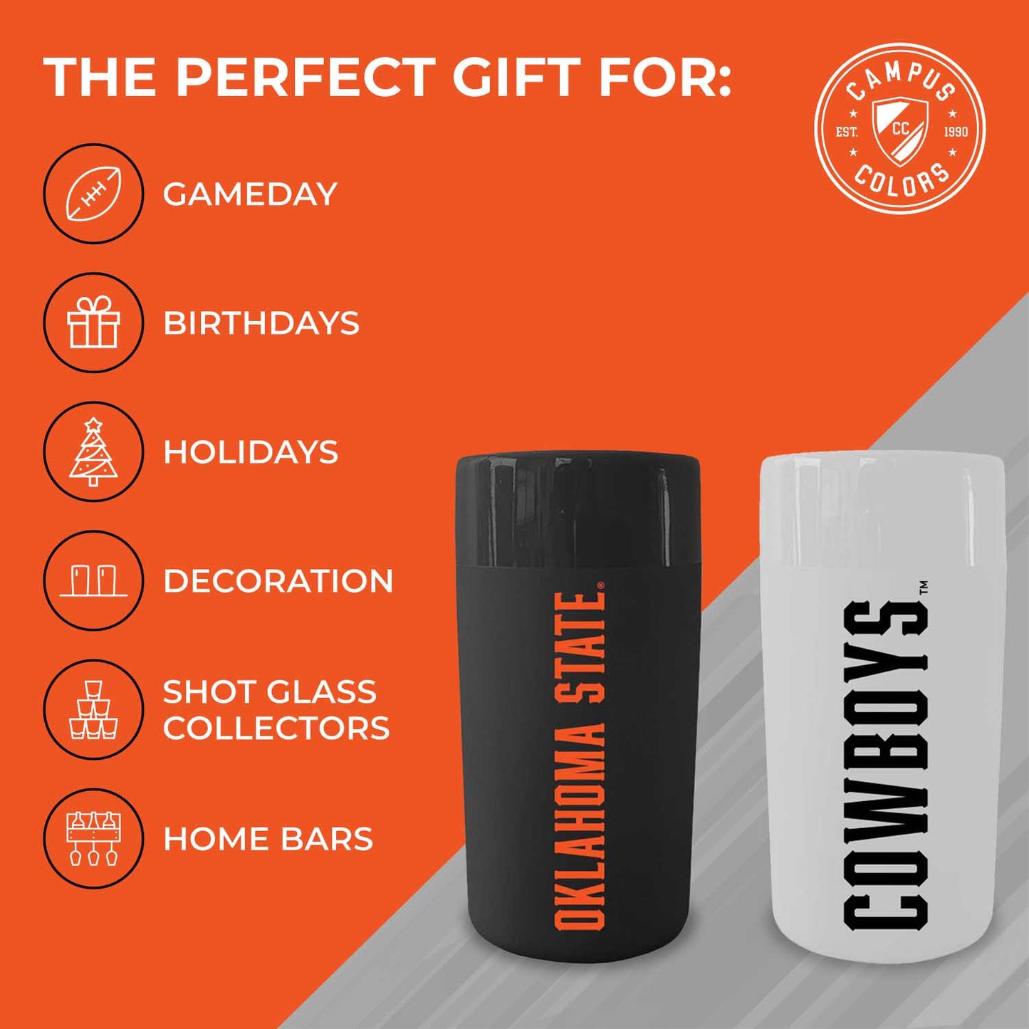 Oklahoma State Cowboys College and University 2-Pack Shot Glasses - Team Color