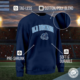 Old Dominion Monarchs Adult Arch & Logo Soft Style Gameday Crewneck Sweatshirt - Navy