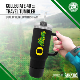 Oregon Ducks Collegiate 40oz Stainless Steel Travel Tumbler with Handle for Mom - Black