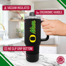 Oregon Ducks Collegiate 40oz Stainless Steel Travel Tumbler with Handle for Mom - Black