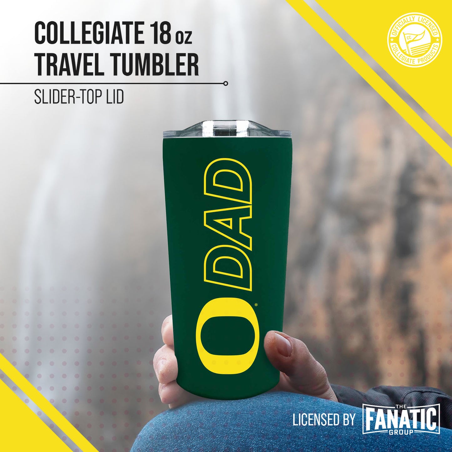 Oregon Ducks NCAA Stainless Steel Travel Tumbler for Dad - Green