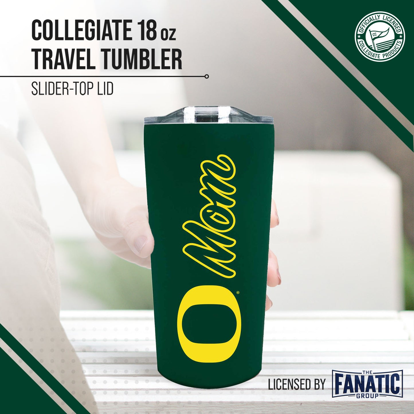 Oregon Ducks NCAA Stainless Steel Travel Tumbler for Mom - Green