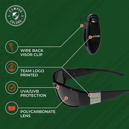 Oregon Ducks NCAA Black Chrome Sunglasses with Visor Clip Bundle - Black