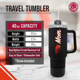 Oregon State Beavers Collegiate 40oz Stainless Steel Travel Tumbler with Handle for Mom - Black