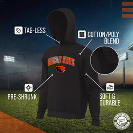 Oregon State Beavers Adult Arch & Logo Soft Style Gameday Hooded Sweatshirt - Black