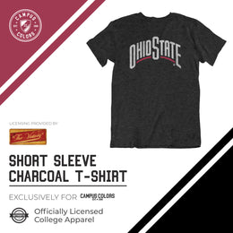 Ohio State Buckeyes Campus Colors NCAA Adult Cotton Blend Charcoal Tagless T-Shirt - Charcoal