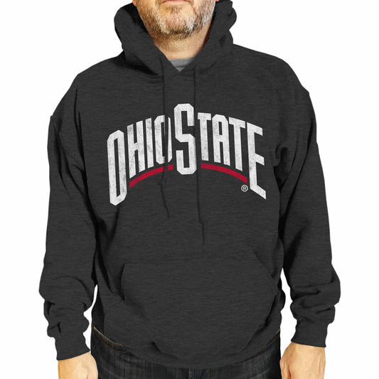 Ohio State Buckeyes NCAA Adult Cotton Blend Charcoal Hooded Sweatshirt - Charcoal