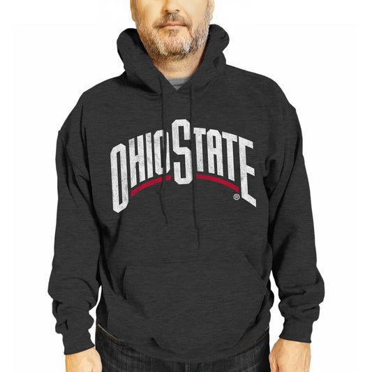 Ohio State Buckeyes NCAA Adult Cotton Blend Charcoal Hooded Sweatshirt - Charcoal