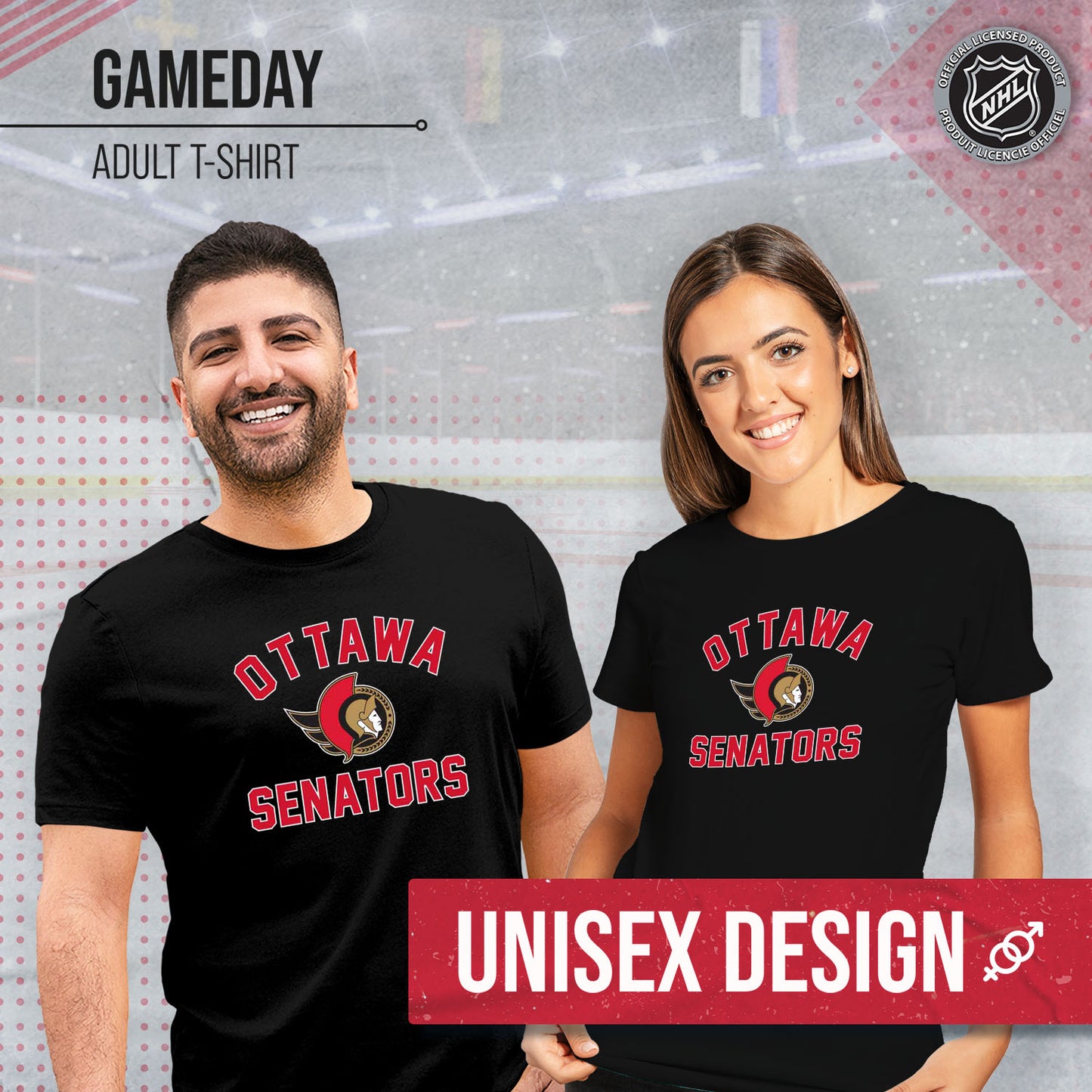 Ottawa Senators NHL Adult Game Day Unisex T-Shirt - Black