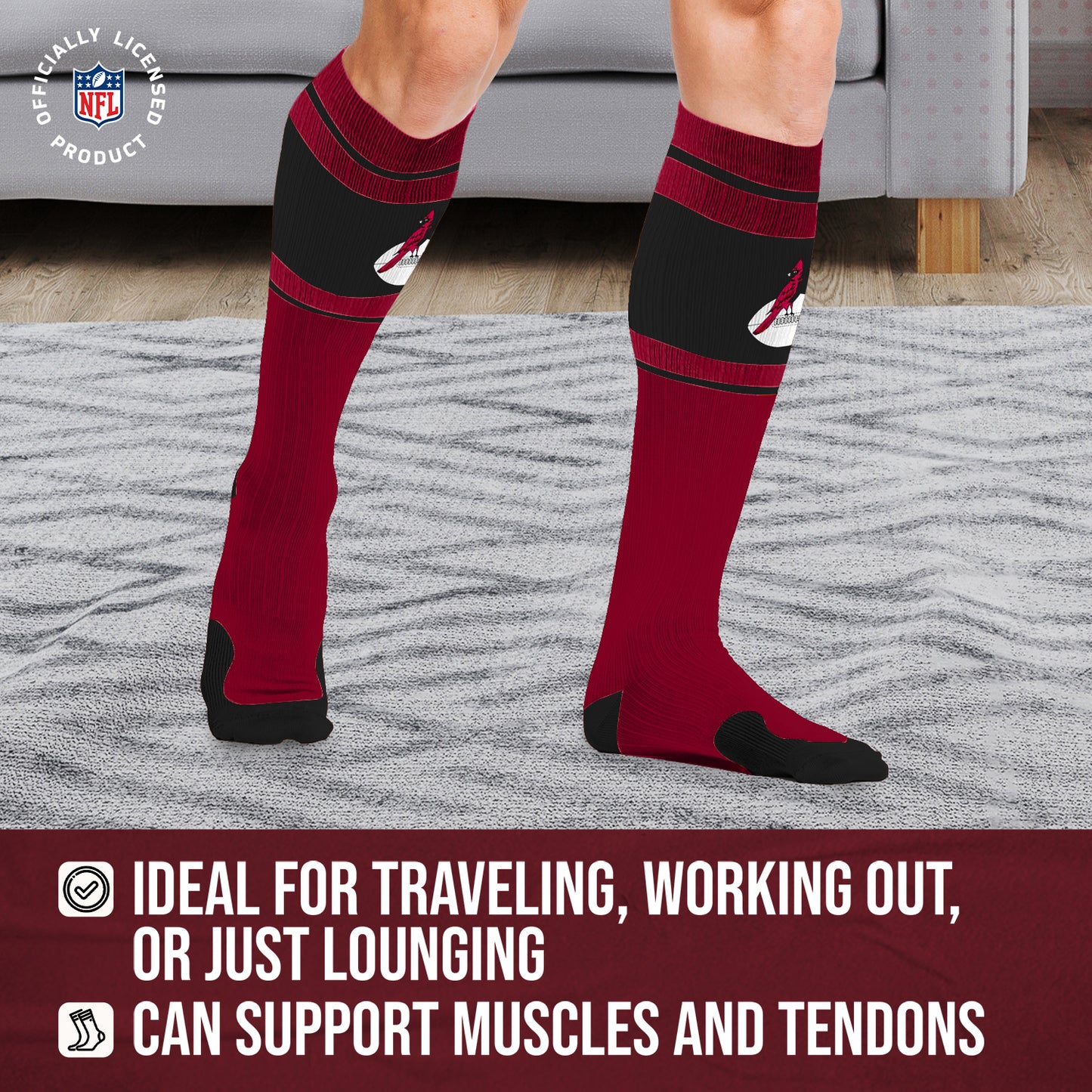 Arizona Cardinals NFL Adult Knee High-Performance Socks - Cardinal