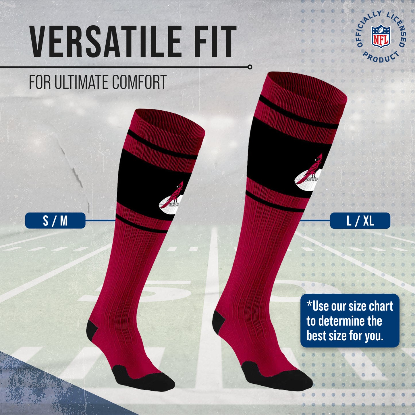 Arizona Cardinals NFL Adult Knee High-Performance Socks - Cardinal
