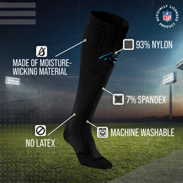 Carolina Panthers NFL Adult Knee High-Performance Socks - Black