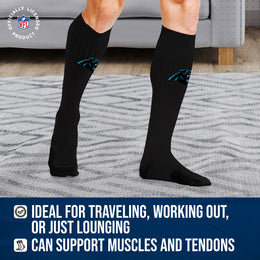 Carolina Panthers NFL Adult Knee High-Performance Socks - Black