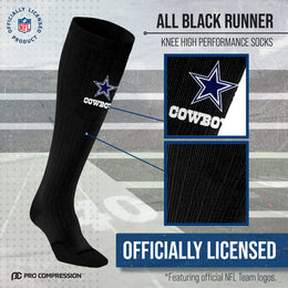 Dallas Cowboys NFL Adult Knee High-Performance Socks - Black