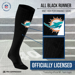 Miami Dolphins NFL Adult Knee High-Performance Socks - Black