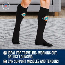 Miami Dolphins NFL Adult Knee High-Performance Socks - Black