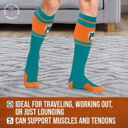 Miami Dolphins NFL Adult Knee High-Performance Socks - Teal