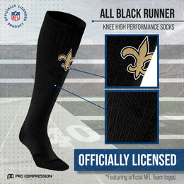 New Orleans Saints NFL Adult Knee High-Performance Socks - Black