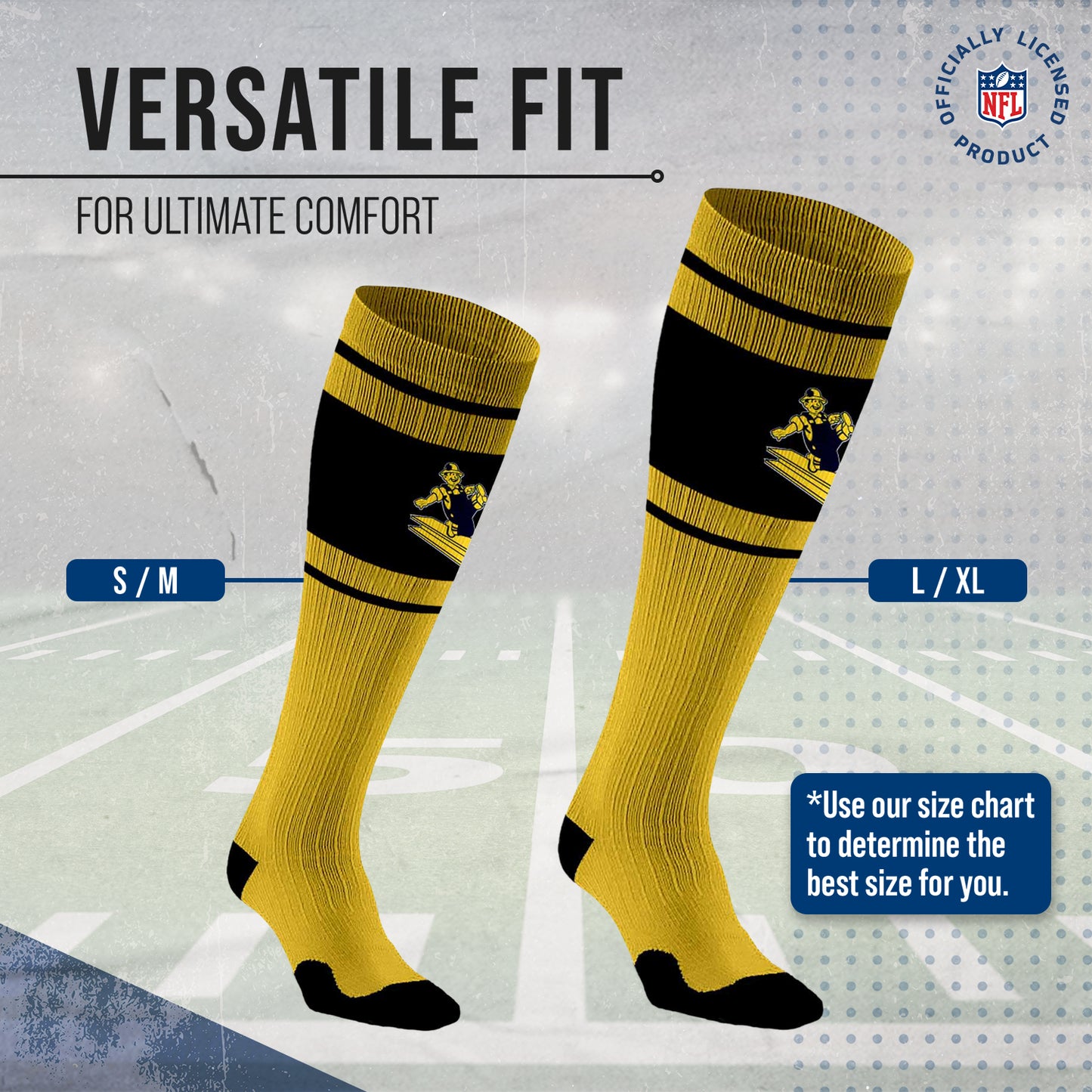 Pittsburgh Steelers NFL Adult Knee High-Performance Socks - Gold
