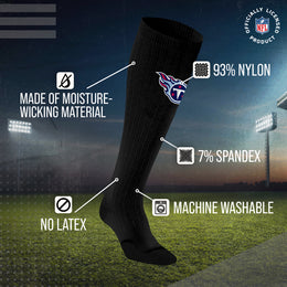 Tennessee Titans NFL Adult Knee High-Performance Socks - Black