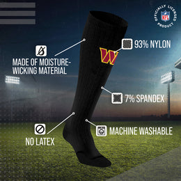 Washington Commanders NFL Adult Knee High-Performance Socks - Black