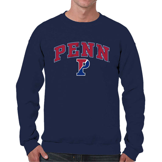 Penn Quakers Adult Arch & Logo Soft Style Gameday Crewneck Sweatshirt - Navy