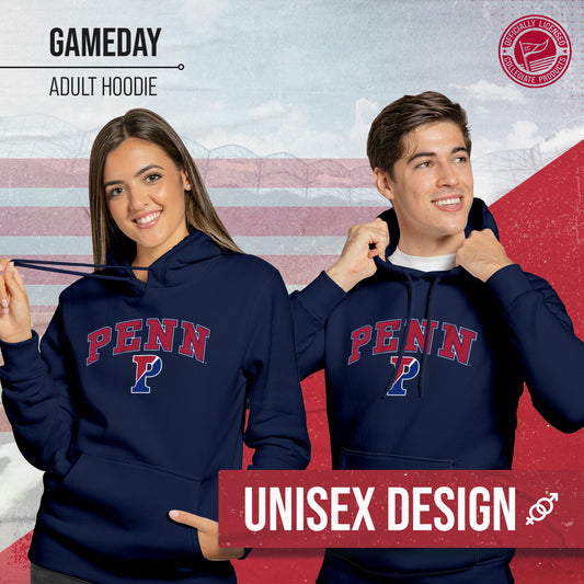 Penn Quakers Campus Colors Adult Arch & Logo Soft Style Gameday Hooded Sweatshirt  - Navy