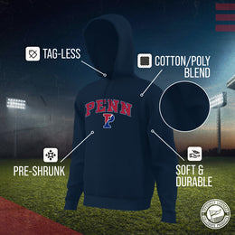 Penn Quakers Campus Colors Adult Arch & Logo Soft Style Gameday Hooded Sweatshirt  - Navy