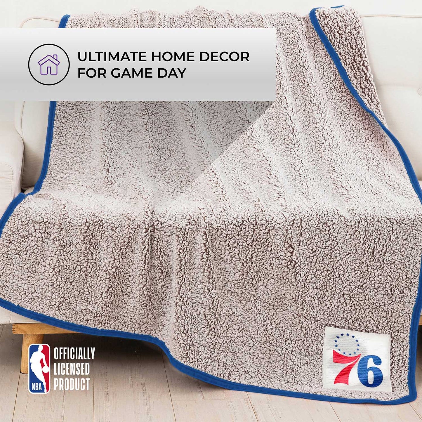 Philadelphia 76ers NBA Silk Touch Sherpa Throw Blanket - Red