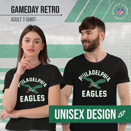 Philadelphia Eagles NFL Adult Retro Gameday Unisex T-Shirt - Black