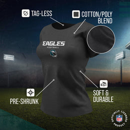 Philadelphia Eagles Women's NFL Football Helmet Short Sleeve Tagless T-Shirt - Charcoal