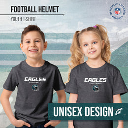 Philadelphia Eagles NFL Youth Football Helmet Tagless T-Shirt - Charcoal
