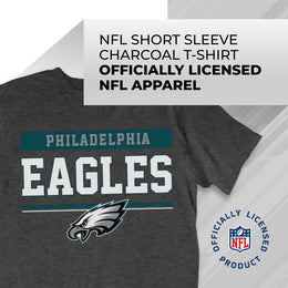 Philadelphia Eagles NFL Adult Team Block Tagless T-Shirt - Charcoal