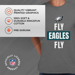 Philadelphia Eagles NFL Adult Team Slogan Unisex T-Shirt - Sport Gray