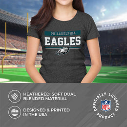 Philadelphia Eagles NFL Women's Team Block Charcoal Tagless T-Shirt - Charcoal